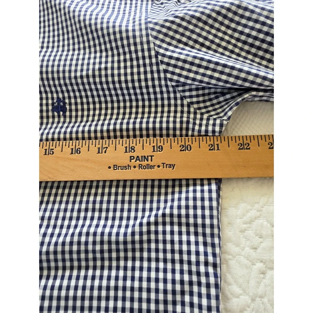 Men's M Brooks Brothers Regent Gingham Button Down Preppy ShirtBlue White